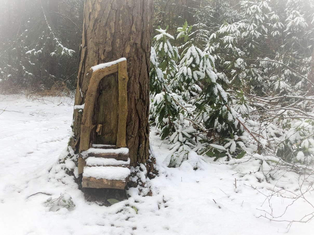 Northwood Trail door in snow