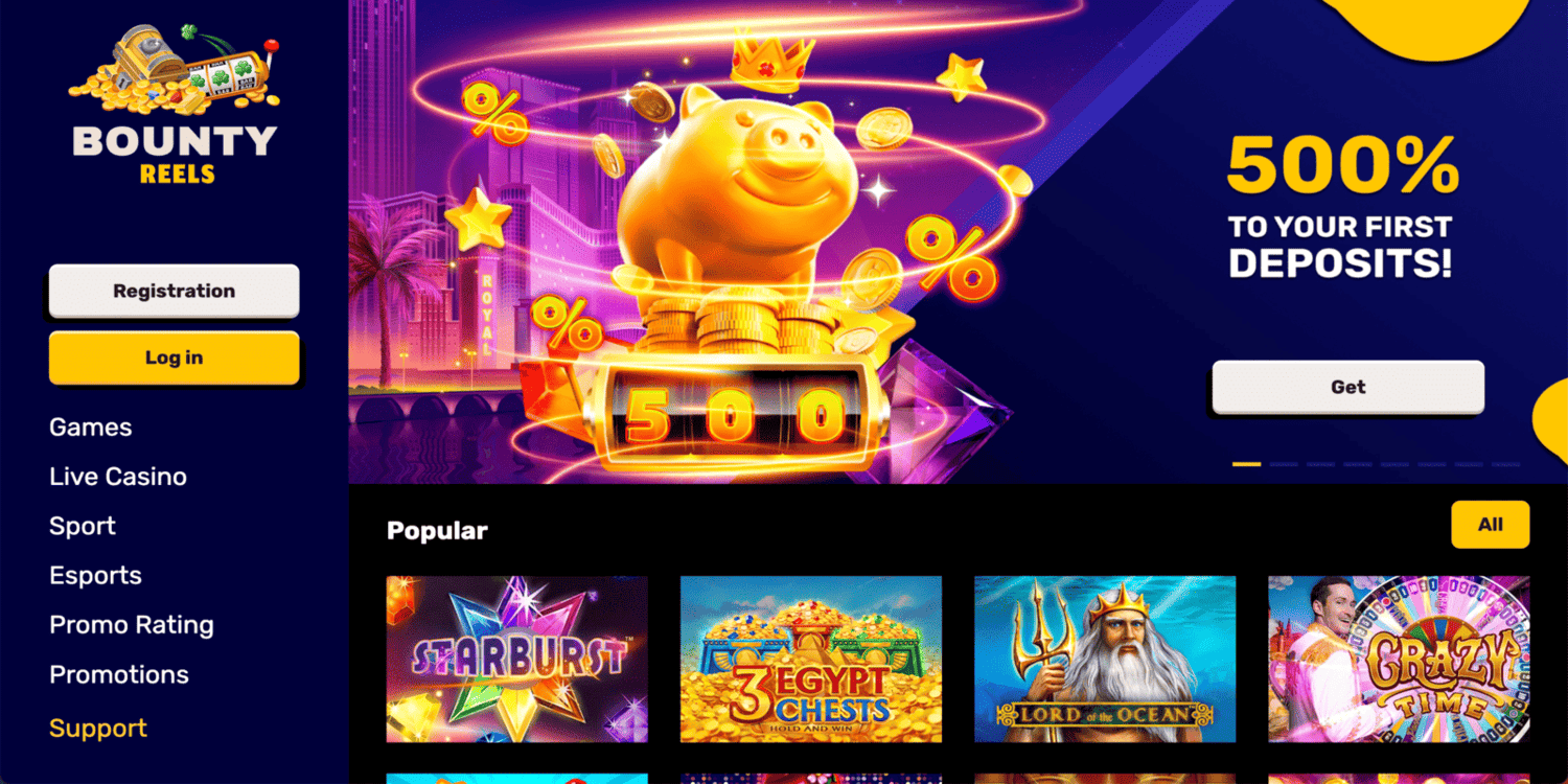 BountyReels slot game interface at Rolletto Casino